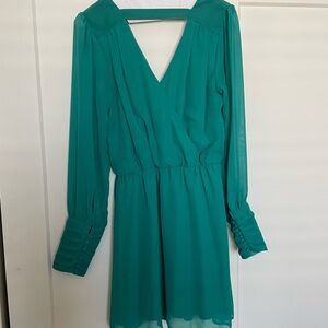 Teal V-Neck Long Sleeve Romper